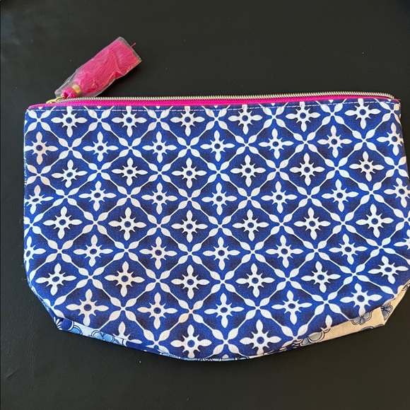 ESTÉE LAUDER NEW RECYCLED DOUBLE SIDED PATTERNED MAKEUP CASE with PRODUCTS - Picture 7 of 8